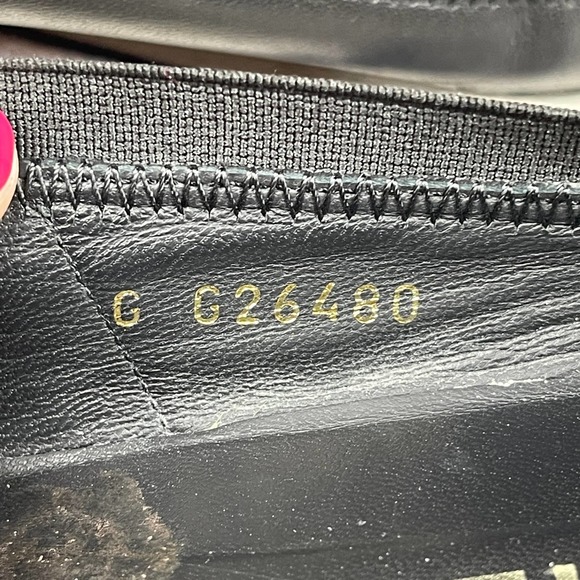 Chanel Black Leather Ruffle Slip on Almond Toe Ballet Flats Size 39 - Picture 10 of 11